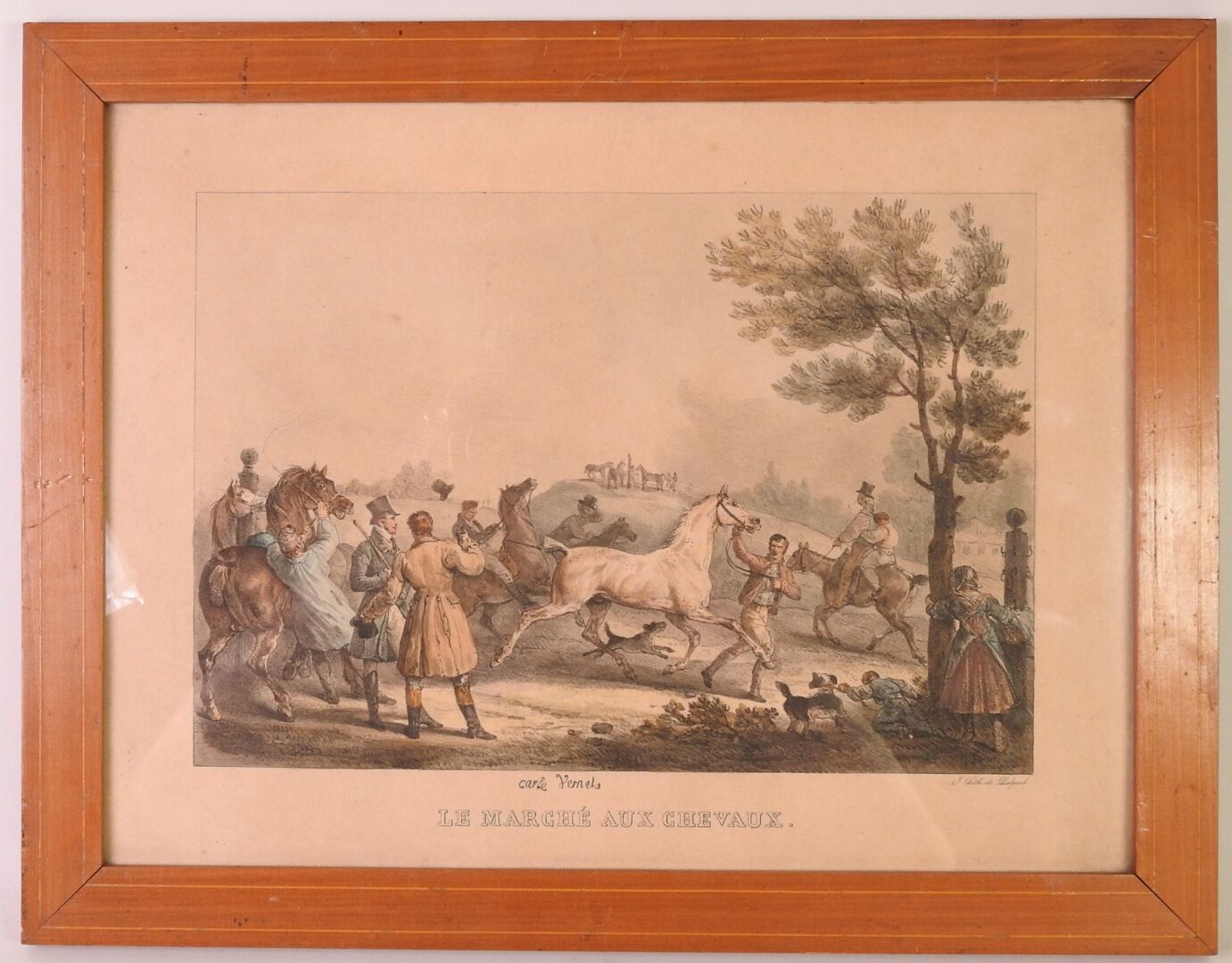 Null Carle VERNET (1758-1836) d'après.

Le marché aux chevaux. 

Lithographie en&hellip;