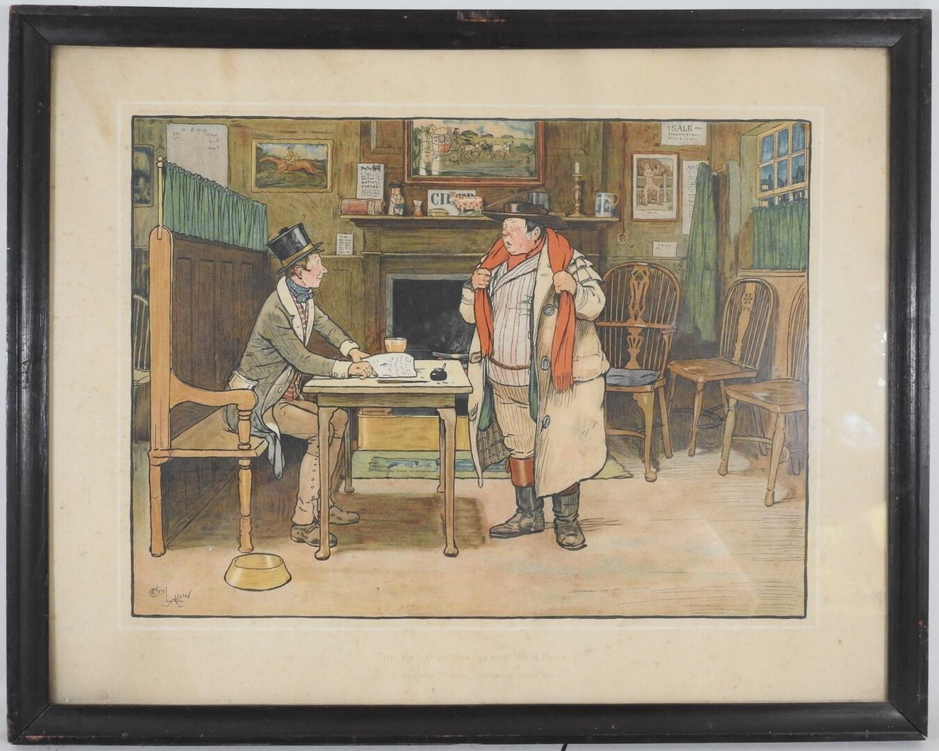 Null Cécil ALDIN (1870-1935)之后。

在野猪餐厅的两个威勒人。

由Lawrence & Jellicoe印刷。

38 x 48厘&hellip;