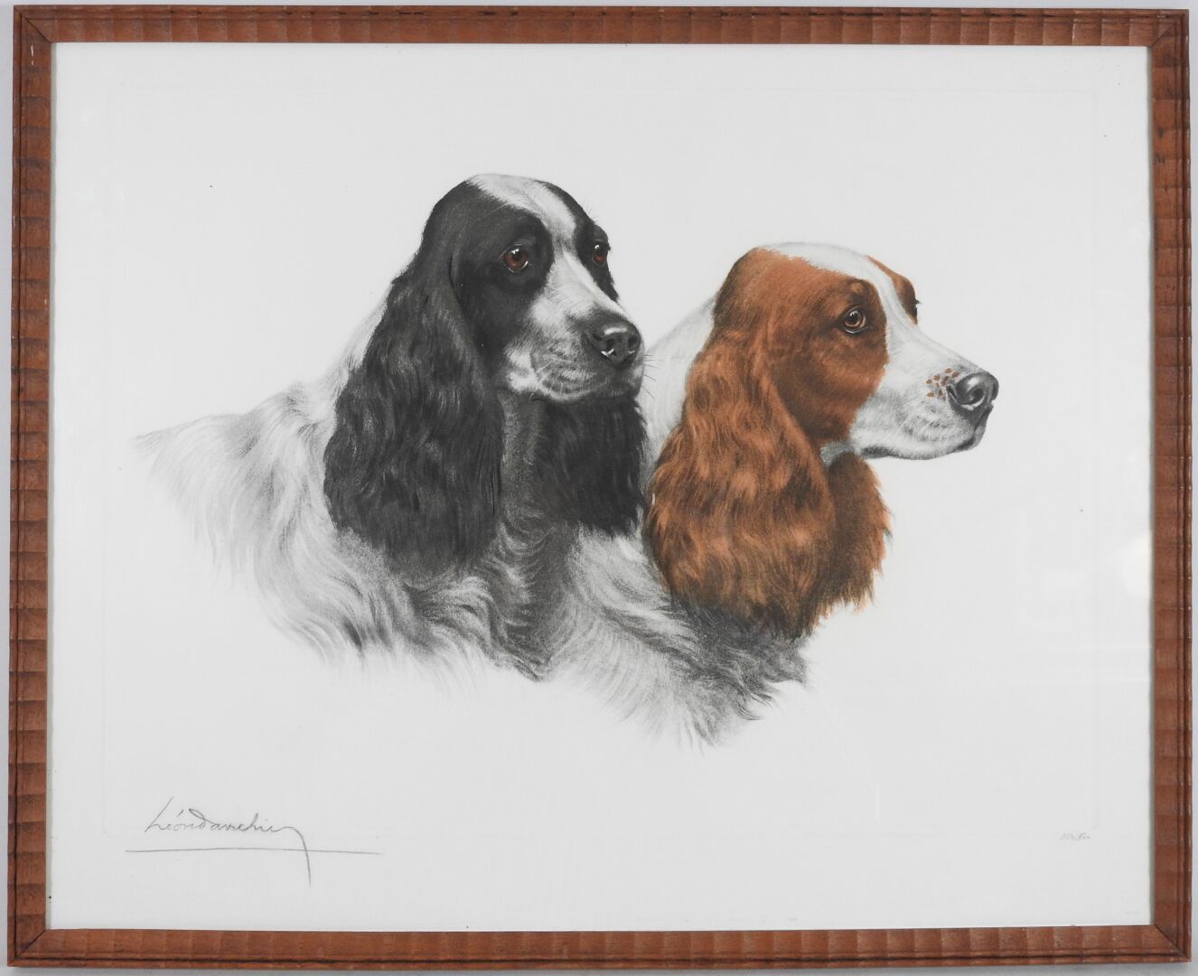 Null 莱昂-丹辛（1887-1938）。

那两条狗。

石版画左下方有签名，右方有编号154/500。

48 x 60厘米。