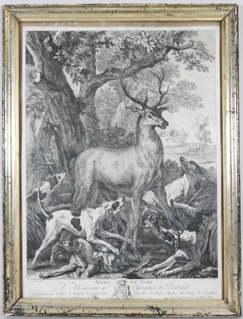 Null 让-巴蒂斯特-乌德里（1686-1755）之后。

雄鹿的叫声。

雅克-菲利普-勒巴斯（1707-1783）的黑色版画。

献给布雷特伊的骑士先生。&hellip;