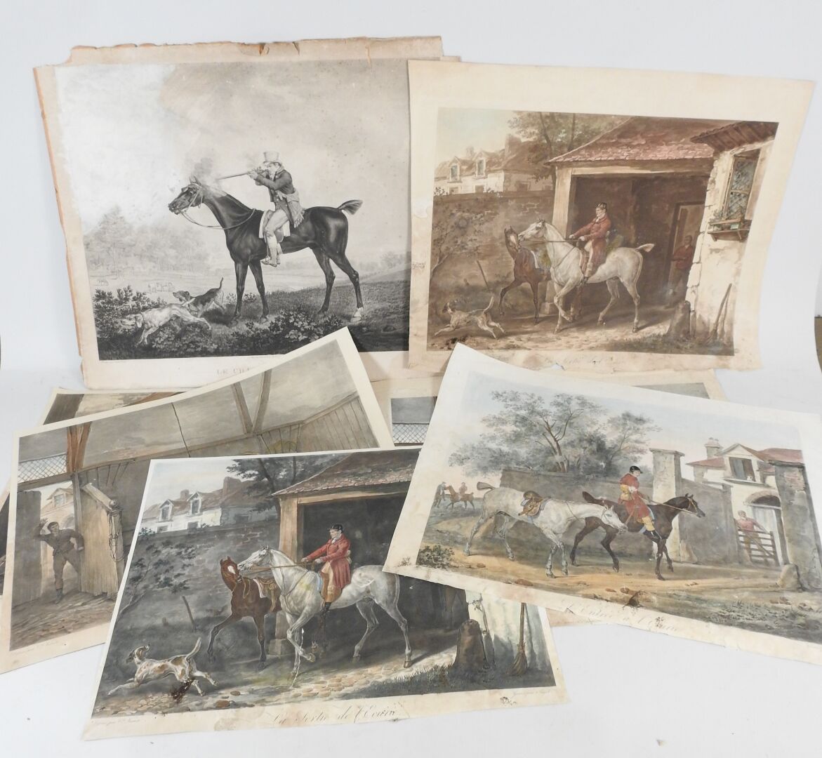 Null Carle VERNET（1758-1836）之后。

让-皮埃尔-玛丽-贾泽（1788-1871）的一套8幅彩色版画。

马厩的内部，马厩的出口和入&hellip;
