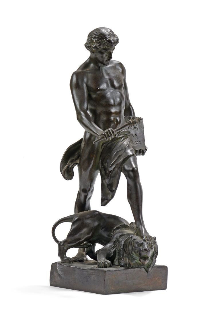 Null Émile PICAULT (1833-1915). 
L'Esprit prime la Force.
Sculpture en bronze si&hellip;