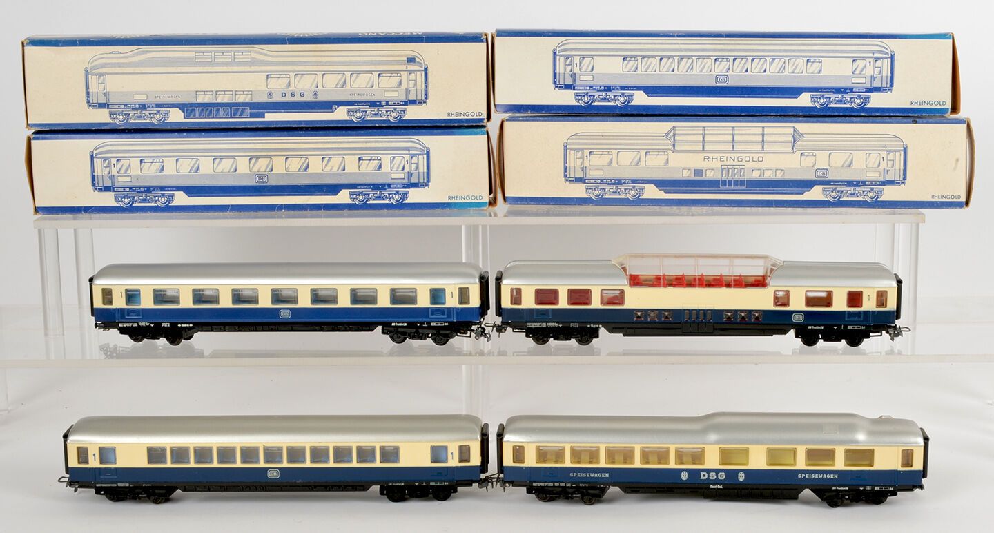 Null Hornby Ho: Reingold 4-car passenger train, near mint condition in boxes, co&hellip;