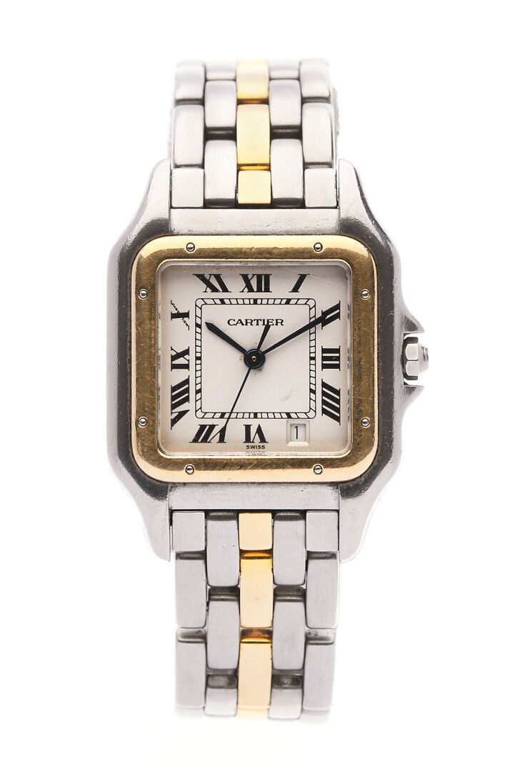 Null CARTIER.
Wristwatch model "Santos" in steel and 18K yellow gold. The moveme&hellip;