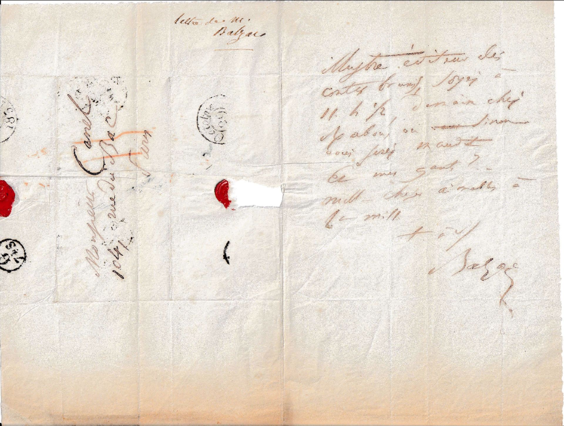Null Honoré de Balzac, Lettre autographe signée.
29 octobre 1831, 1p in-8, adres&hellip;
