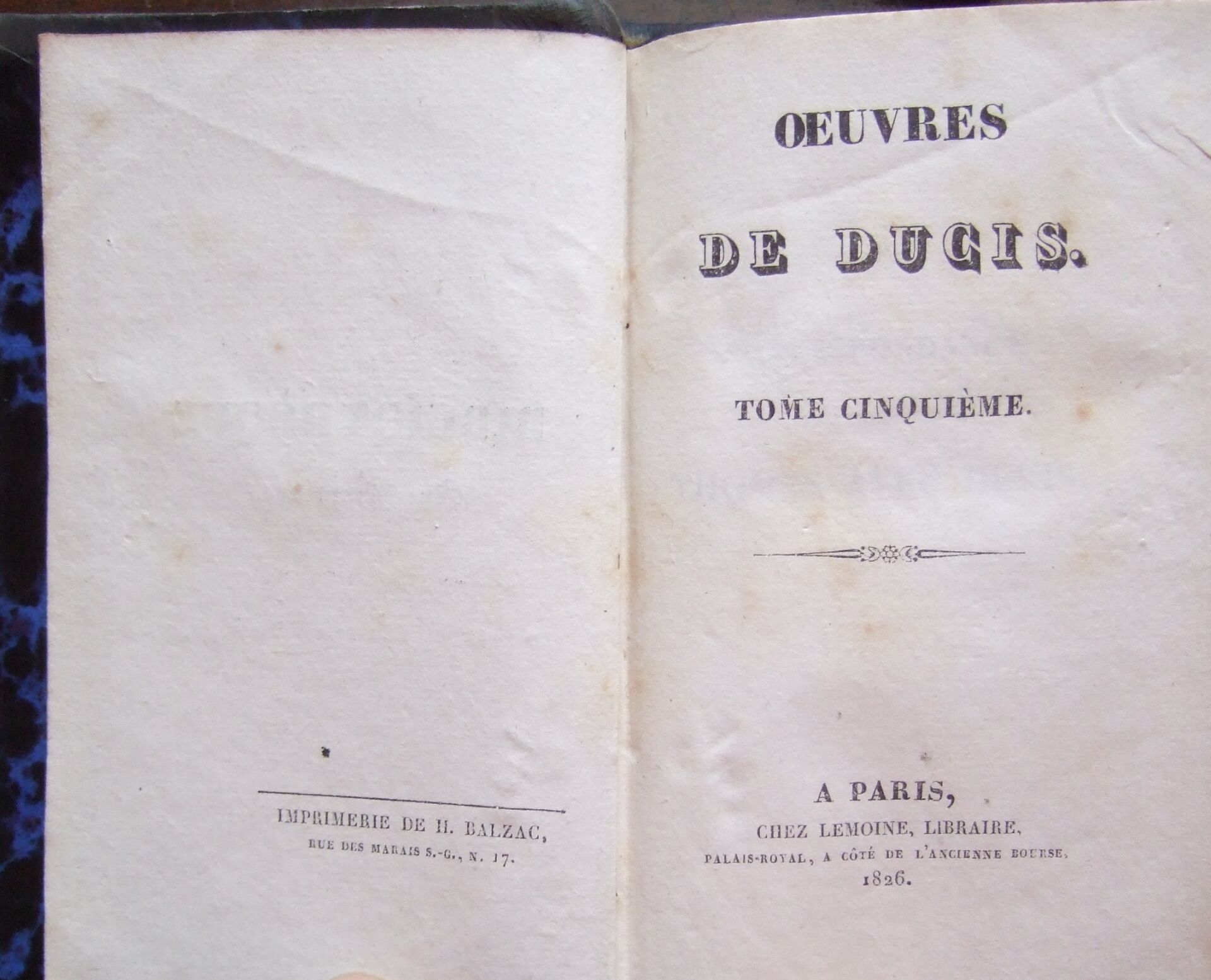 Null Jean-François Ducis, OEuvres [volumes V et VI].
Paris, Lemoine, [Imprimerie&hellip;