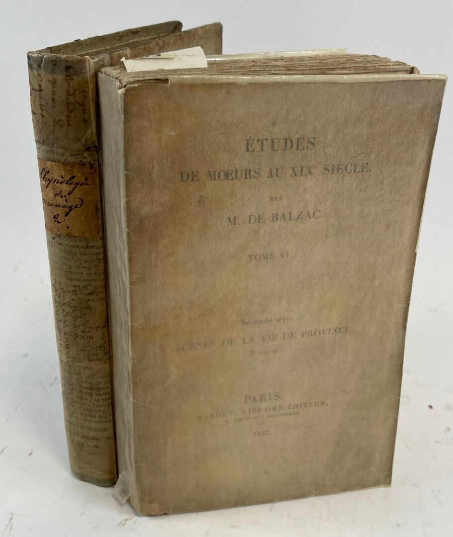 Null Honoré de Balzac, Due volumi: 
Physiologie du mariage. Parigi, Ollivier, 18&hellip;