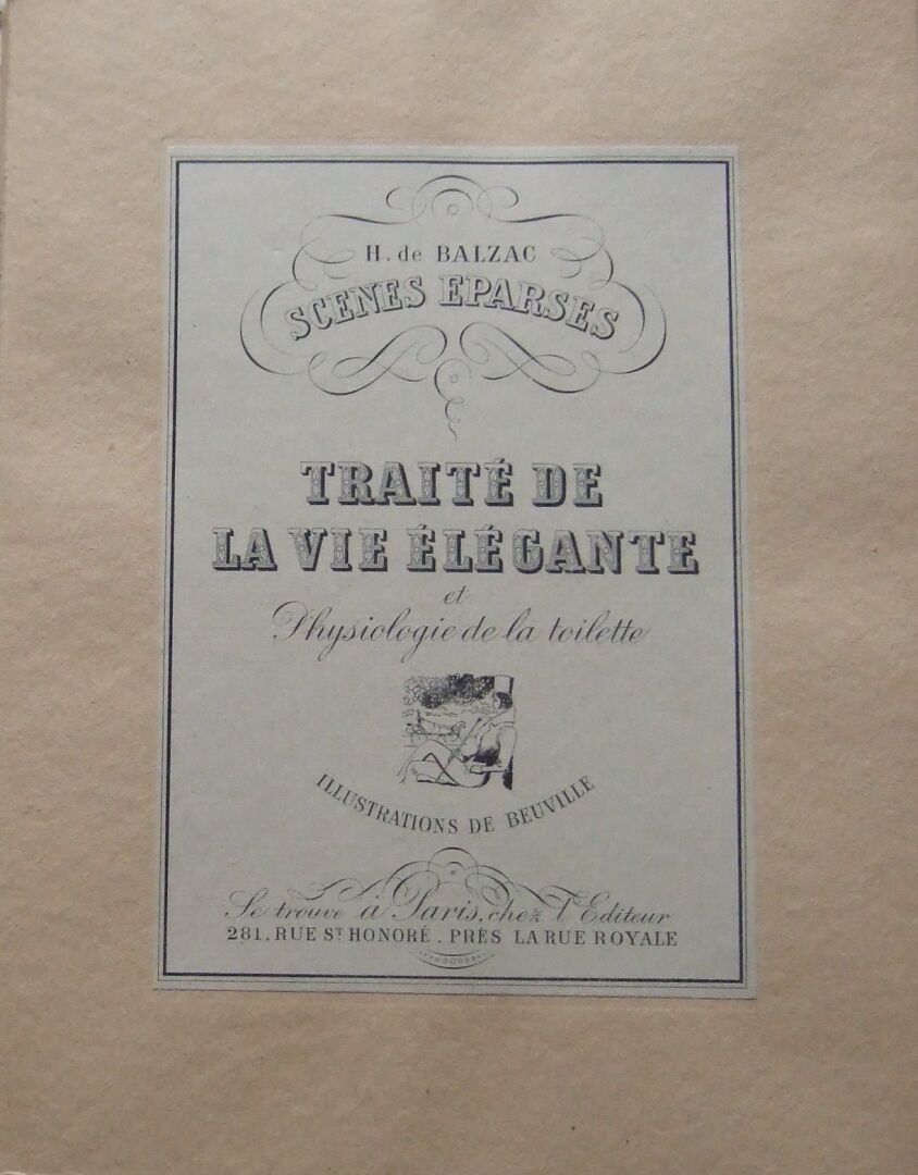 Null Honoré de Balzac, Traité de la vie élégante et Physiologie de la toilette. &hellip;