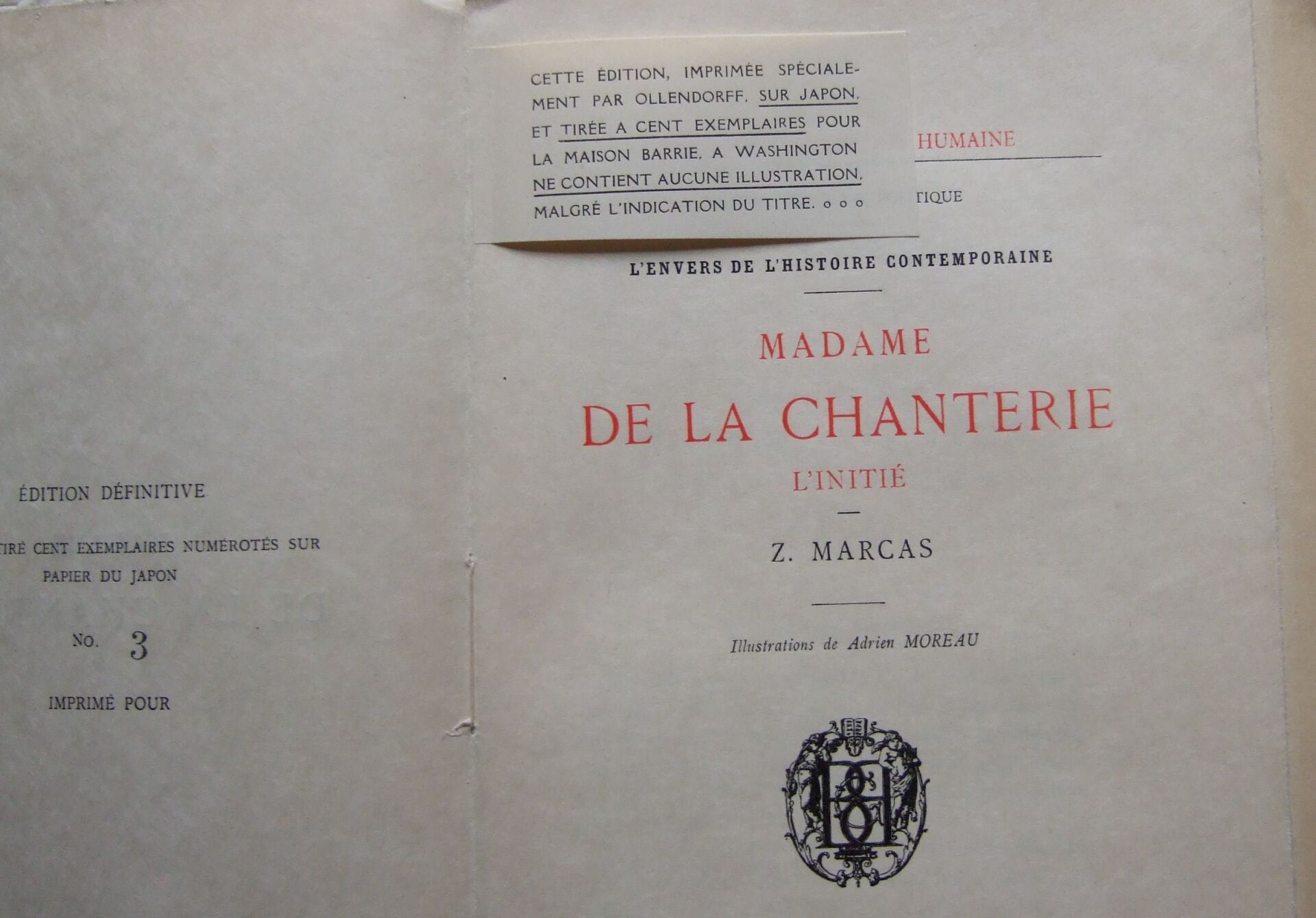 Null Honoré de Balzac, Madame de la Chanterie - l'initié. 
Paris, Barrie & Phila&hellip;