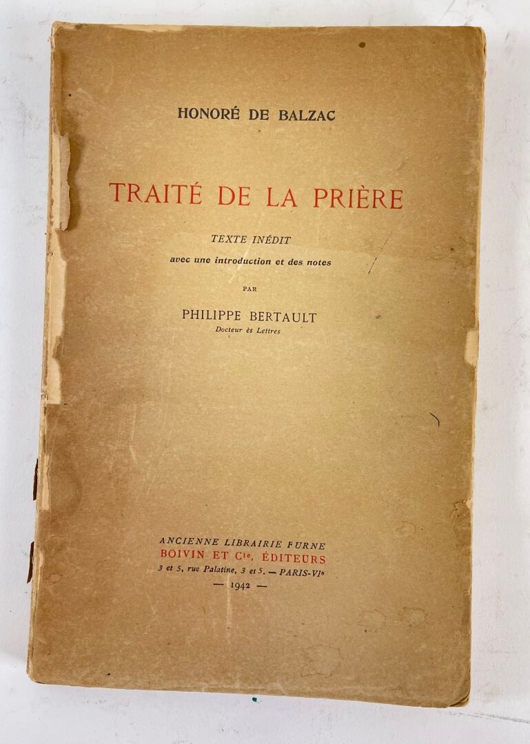 Null Honoré de Balzac, Traité de la prière.
Paris, Boivin et Cie, 1942. In-8, 12&hellip;