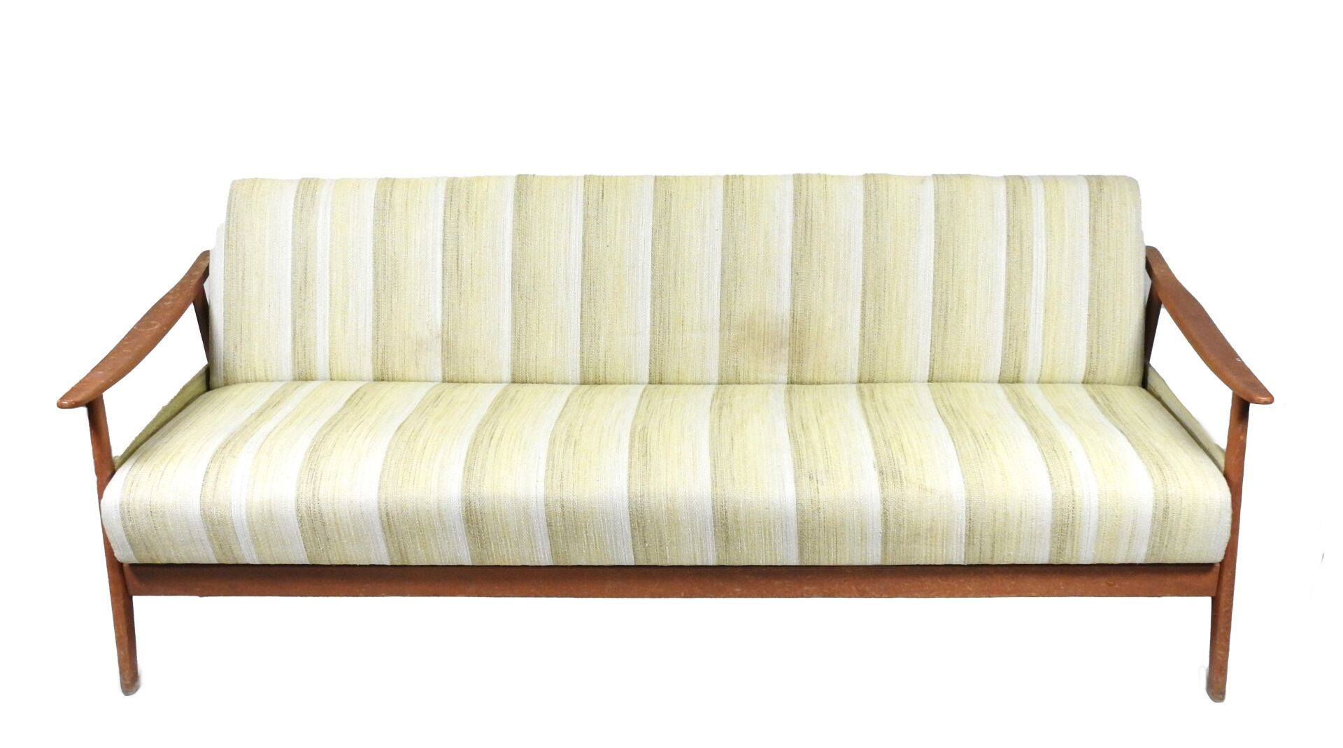 Null Asiento de banco formando un sofá cama en madera teñida, tapizado en lana p&hellip;