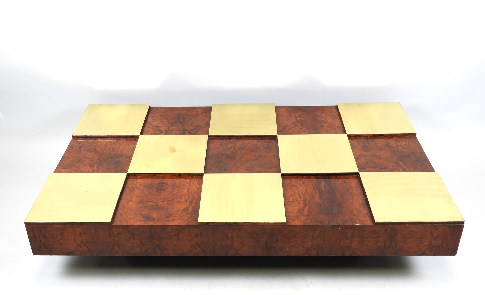 Null Table basse rectangulaire en contreplaqué et placage de bois de loupe, déco&hellip;