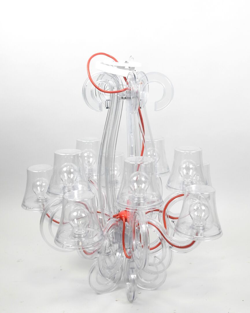 Null FATBOY by KARTELL.
White Plexiglas chandelier, "ROCKCOCO" model with ten ar&hellip;