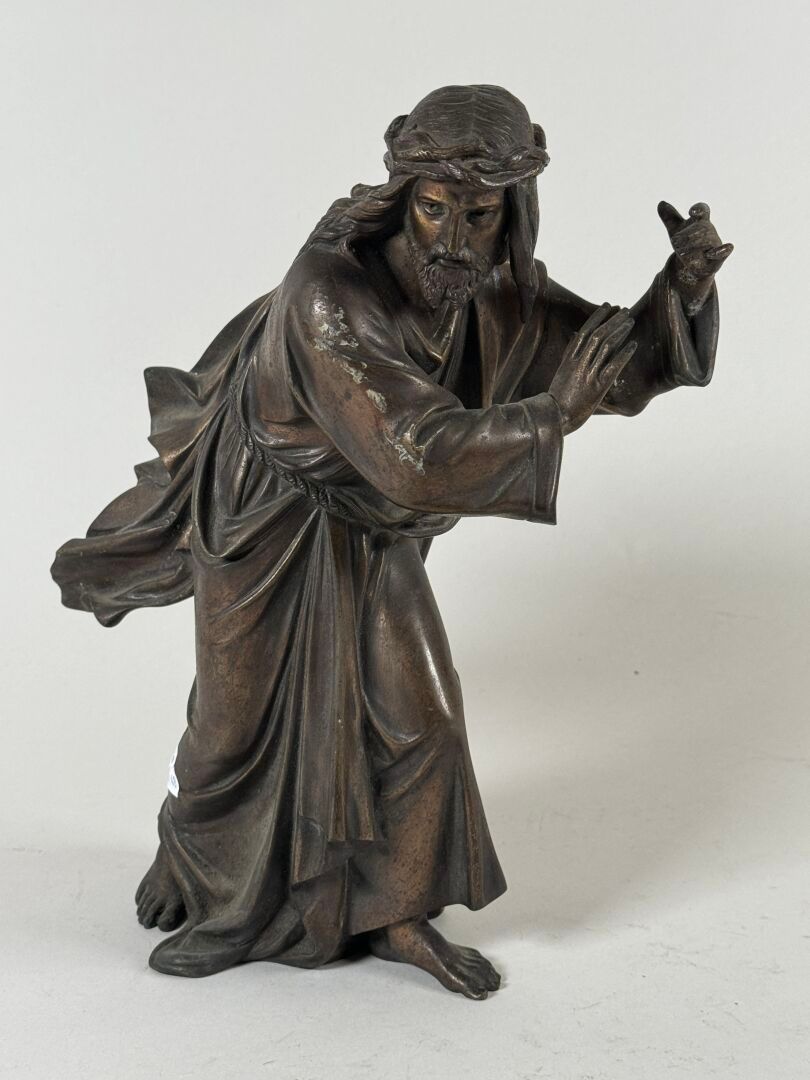Null École XXe.
Christ.
Sujet en bronze.
H. 28,5 cm.
(manque la croix).