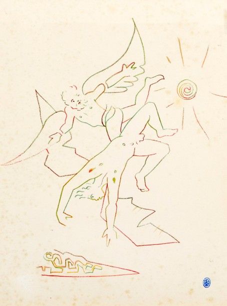 COCTEAU Jean (1889-1963) 
Sans titre
Lithographie sur papier
Monogrammé bas droi&hellip;