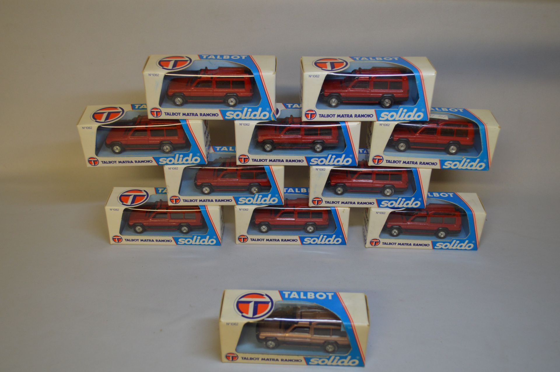 Null Collection of eleven miniatures TALBOT MATRA RANCHO by SOLIDO. Metal. 1 : 4&hellip;