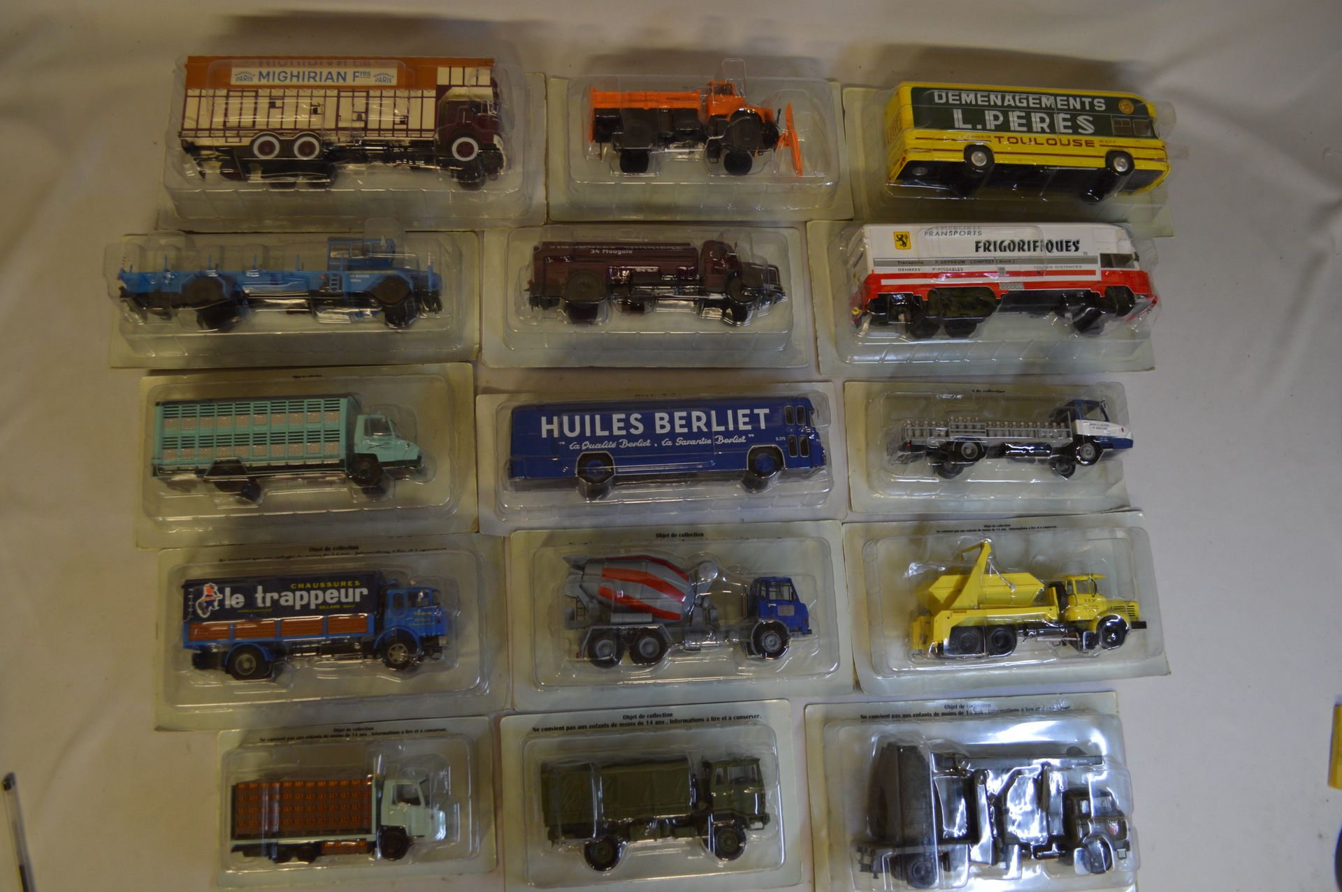 Null Editions HACHETTE. BERLIET collection. Metal and other. 1 : 43. 15 trucks s&hellip;