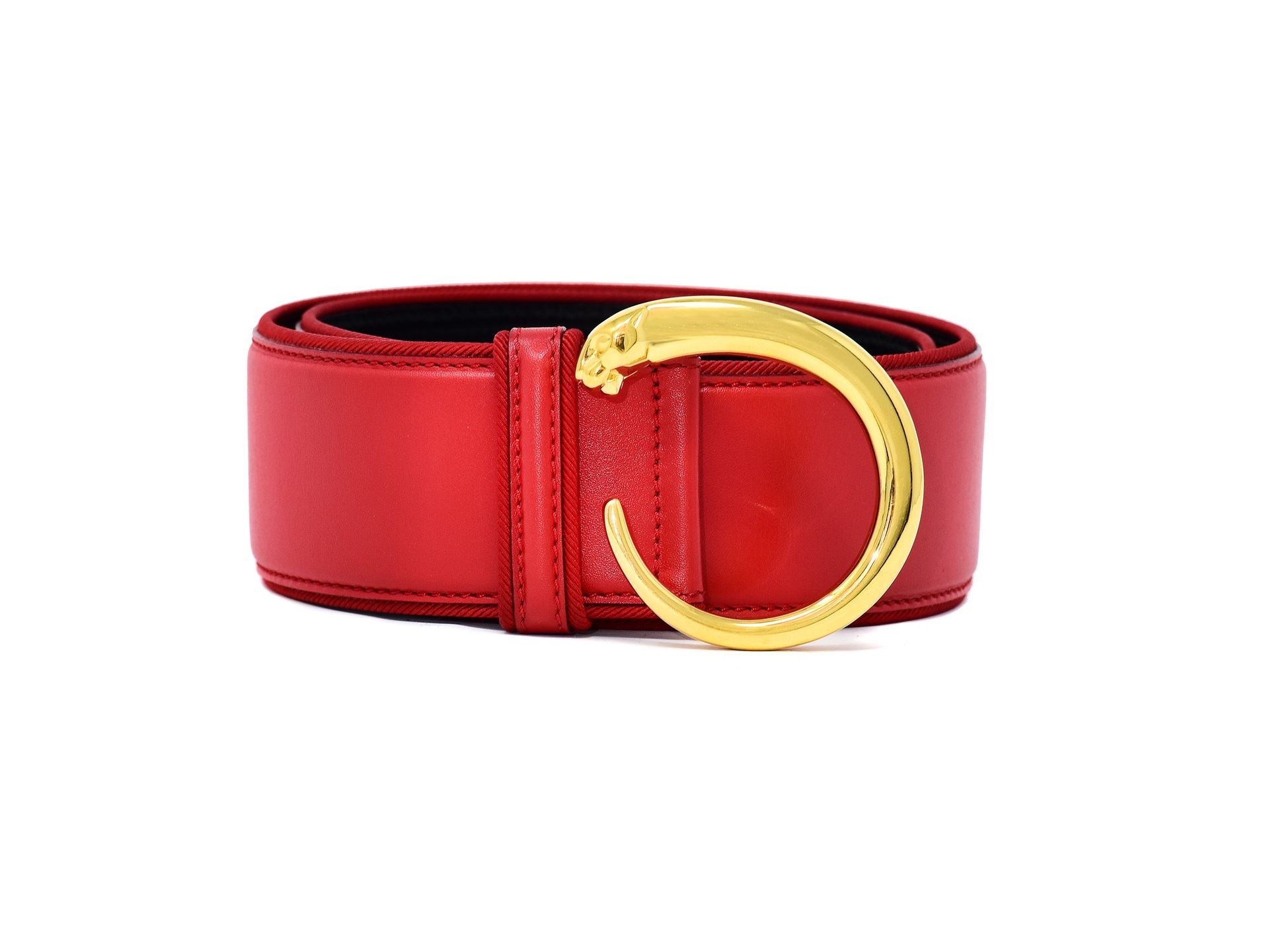 CARTIER Cintura Panthère Cartier in pelle rossa. Corredata di dust bag originale&hellip;
