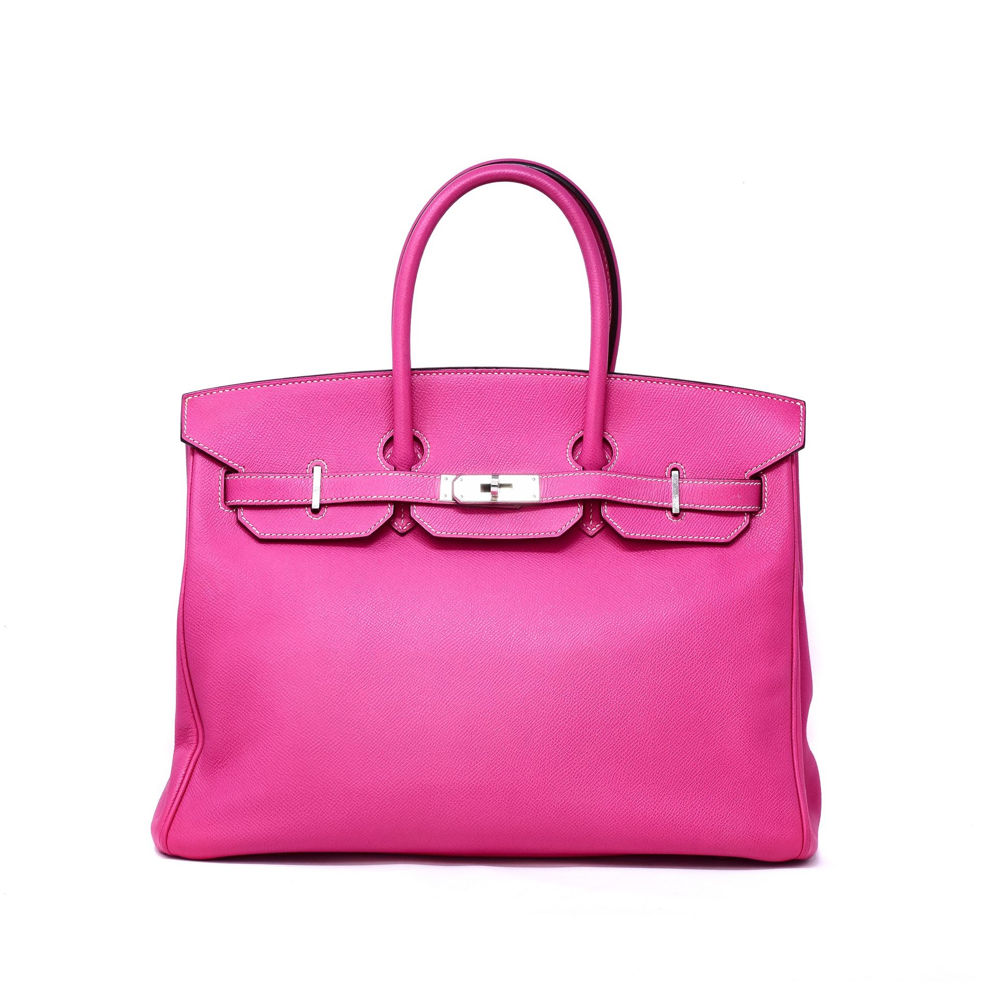 HERMES Hermès Birkin 35 en piel Epson Rose Tyrien con metalistería en paladio, a&hellip;