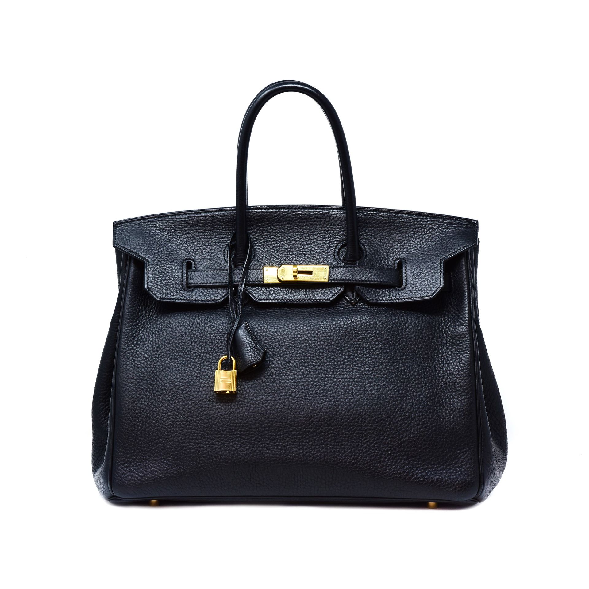 HERMES Hermès Birkin 35 en piel negra de Togo con herrajes dorados, año 2007. Co&hellip;