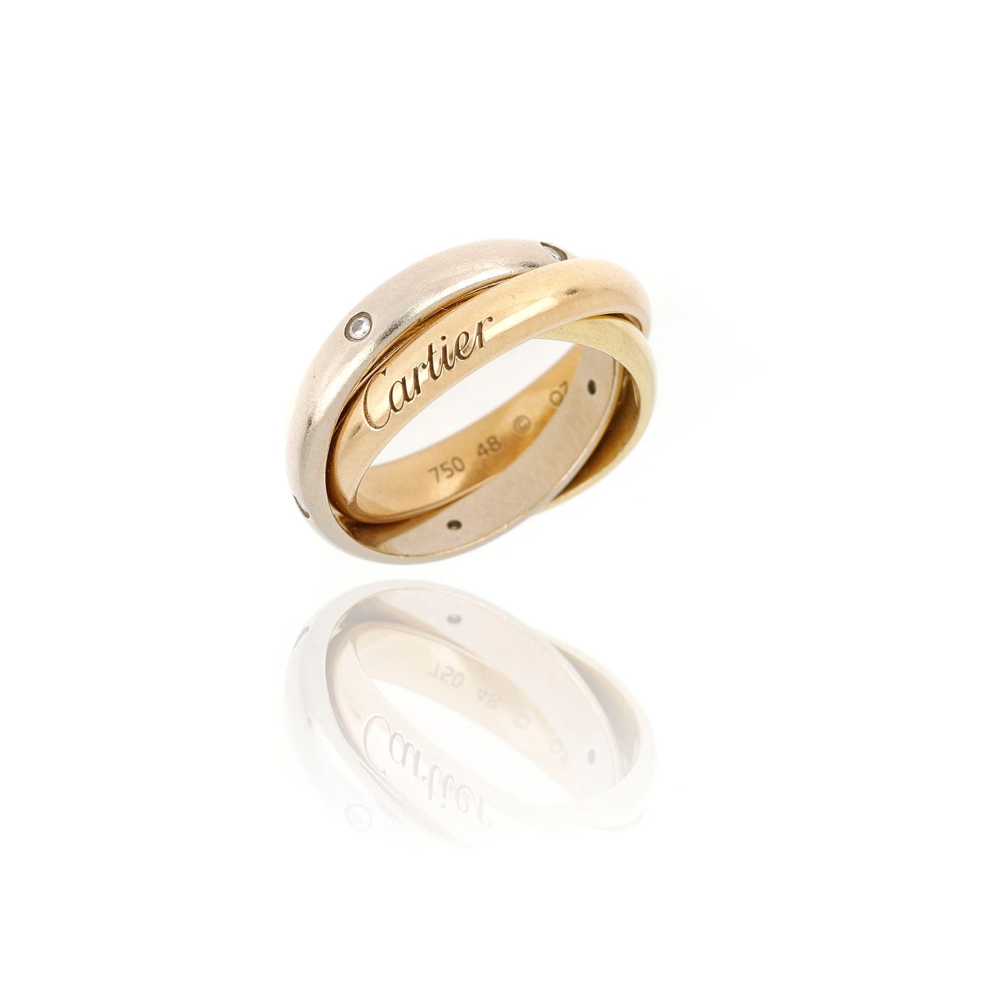CARTIER Cartier Trinity ring in 18kt yellow, white and rose gold, finished with &hellip;