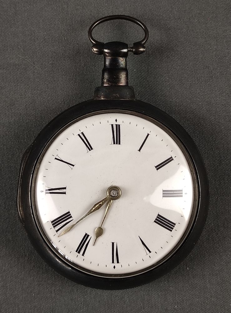 Null Key watch, enamel dial with roman numerals, sterling silver case, Birmingha&hellip;