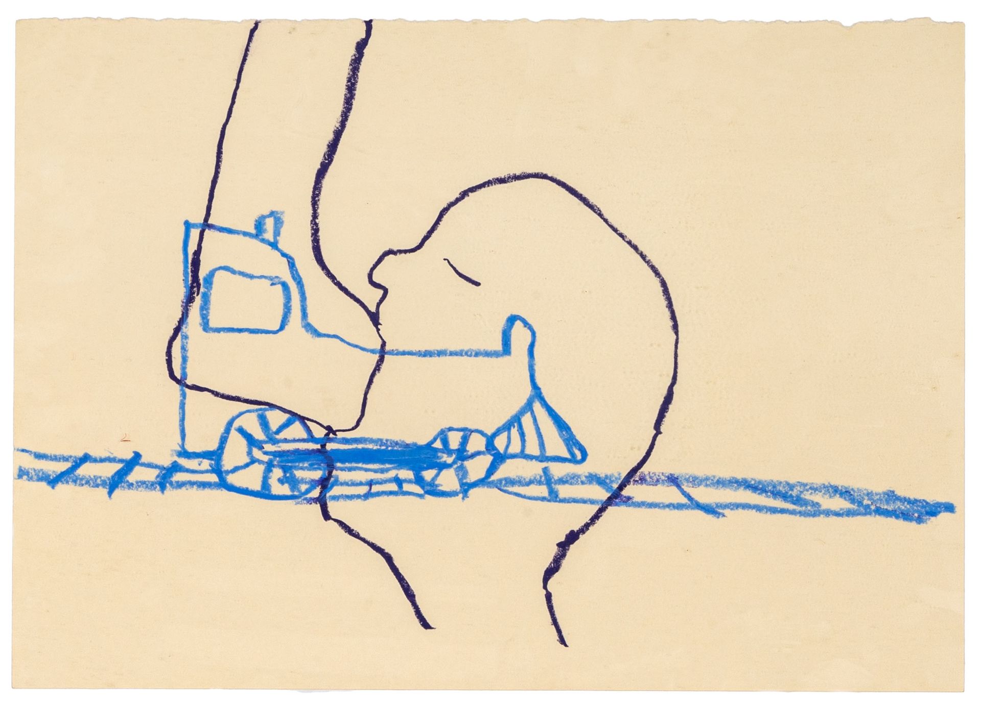 RYAN MENDOZA 雷恩-门多萨
(1971)
无题
纸上蜡笔画
35 x 50 cm
背面有签名

来源。
私人收藏，米兰