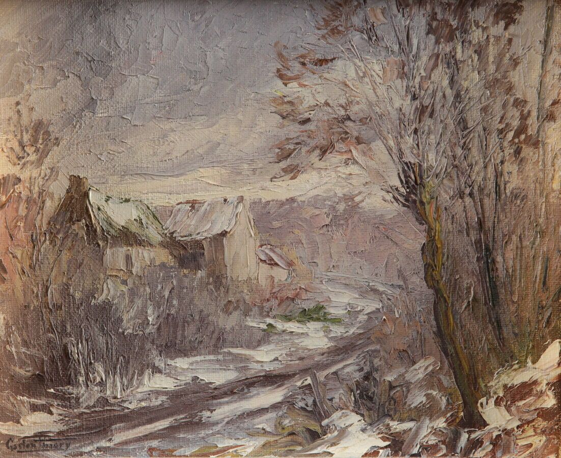 Null 加斯顿-蒂埃里(1922-2013)

雪景

画布油彩，左下角有签名

22 x 27 cm

框架