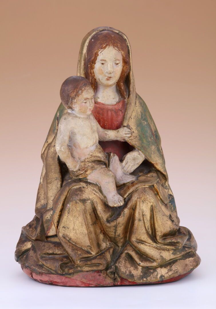 Null VIERGE à l'Enfant
Epoque XVIII/XIXème Siècle
en bois sculpté, laqué et doré&hellip;