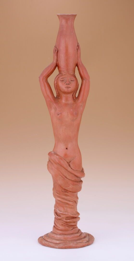 Null 让-马里斯（1913-1998）
照相馆 "水载体
红色陶瓷
签名
H.59.5 厘米
(颈部有微小缺口）