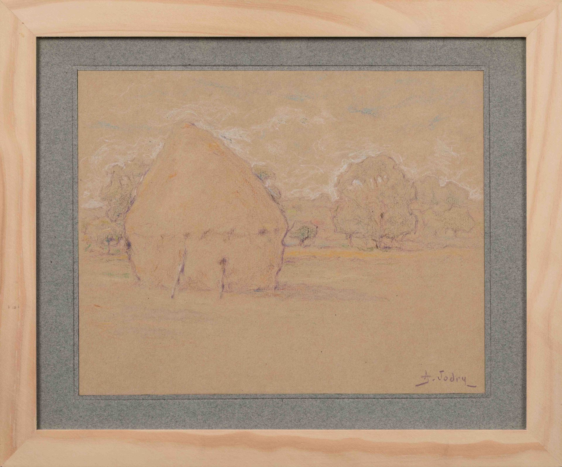 Null A.JAUDRY（20），两部作品:

- "一块磨石"。

粉彩画右下方有签名，背面有标题和日期1922年。

高度：19厘米。宽度：24厘米。

&hellip;