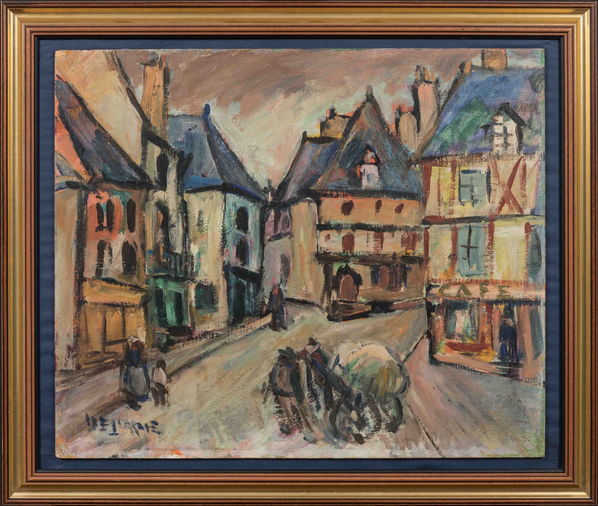 Null Henri DELORME (20岁)

兰巴勒，Bourreau的房子和Calmette博士街的景色。

左下角有签名的面板油画。

高度：45.5&hellip;