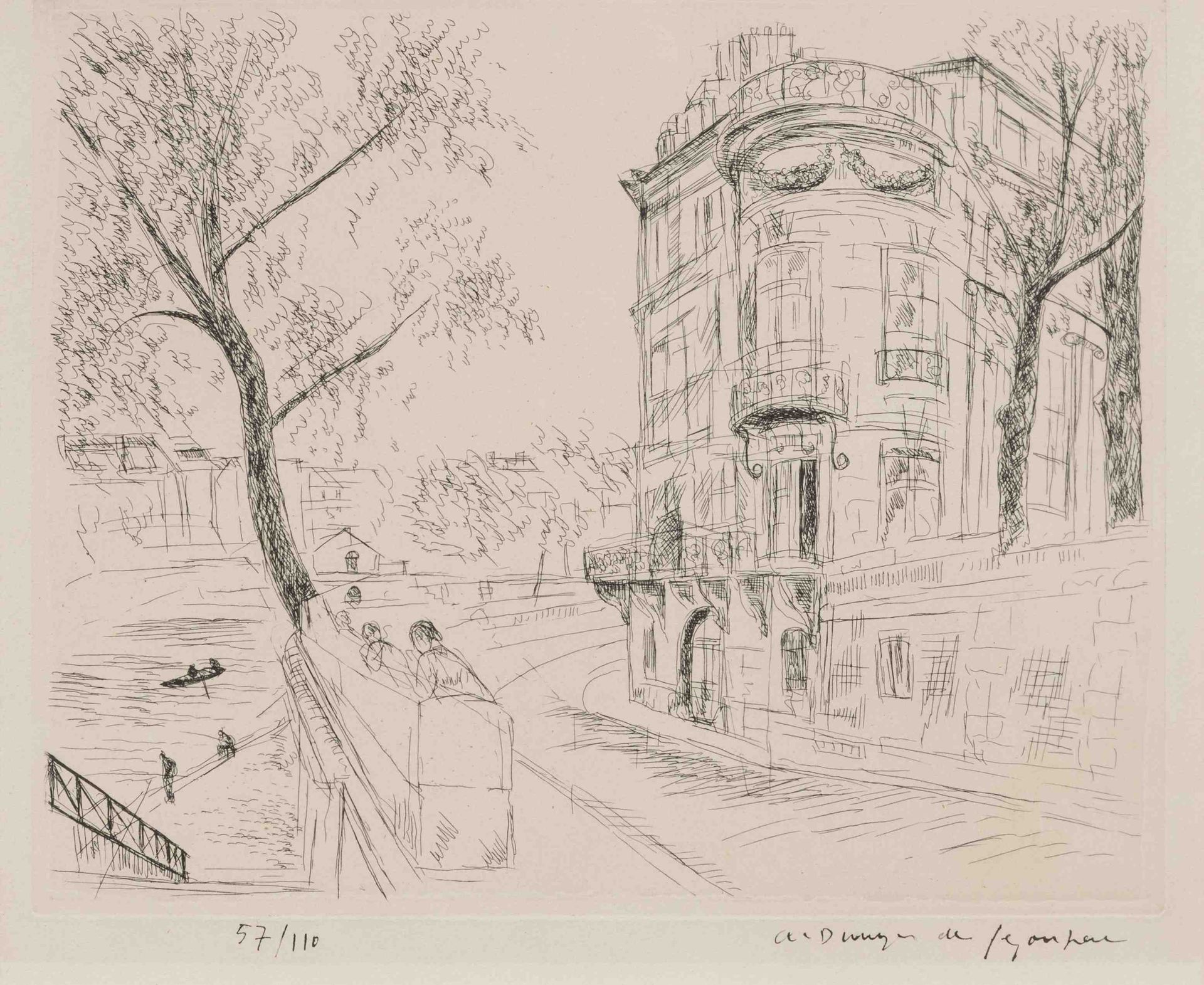 Null 安德烈-杜诺耶-德-塞贡扎克（Boussy-Saint-Antoine，1884 - 巴黎，1974）。

巴黎，安茹码头，兰伯特酒店。

石版画右下&hellip;