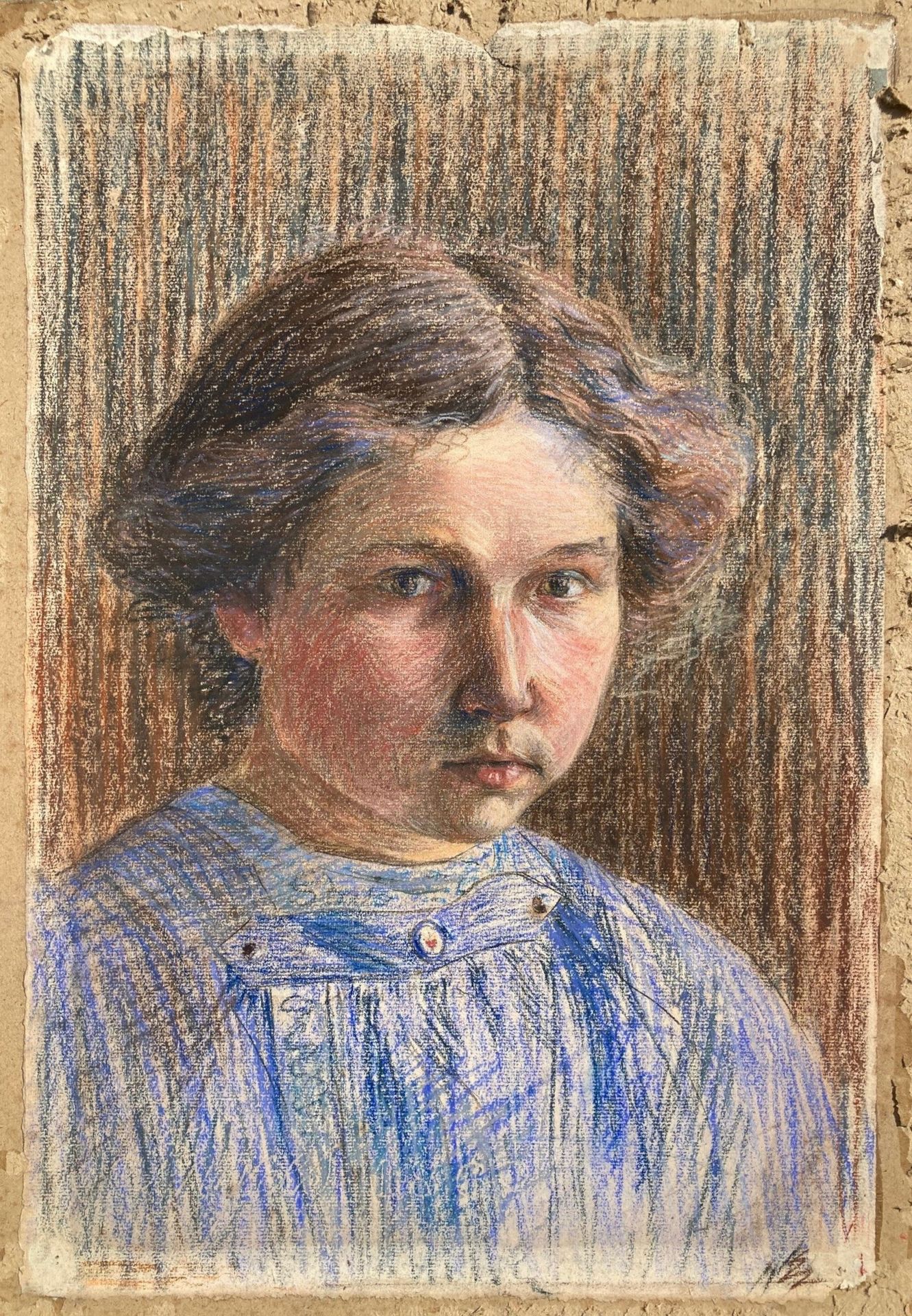 Null Modern school around 1900.

Portrait of a young girl with the Sacred Heart.&hellip;