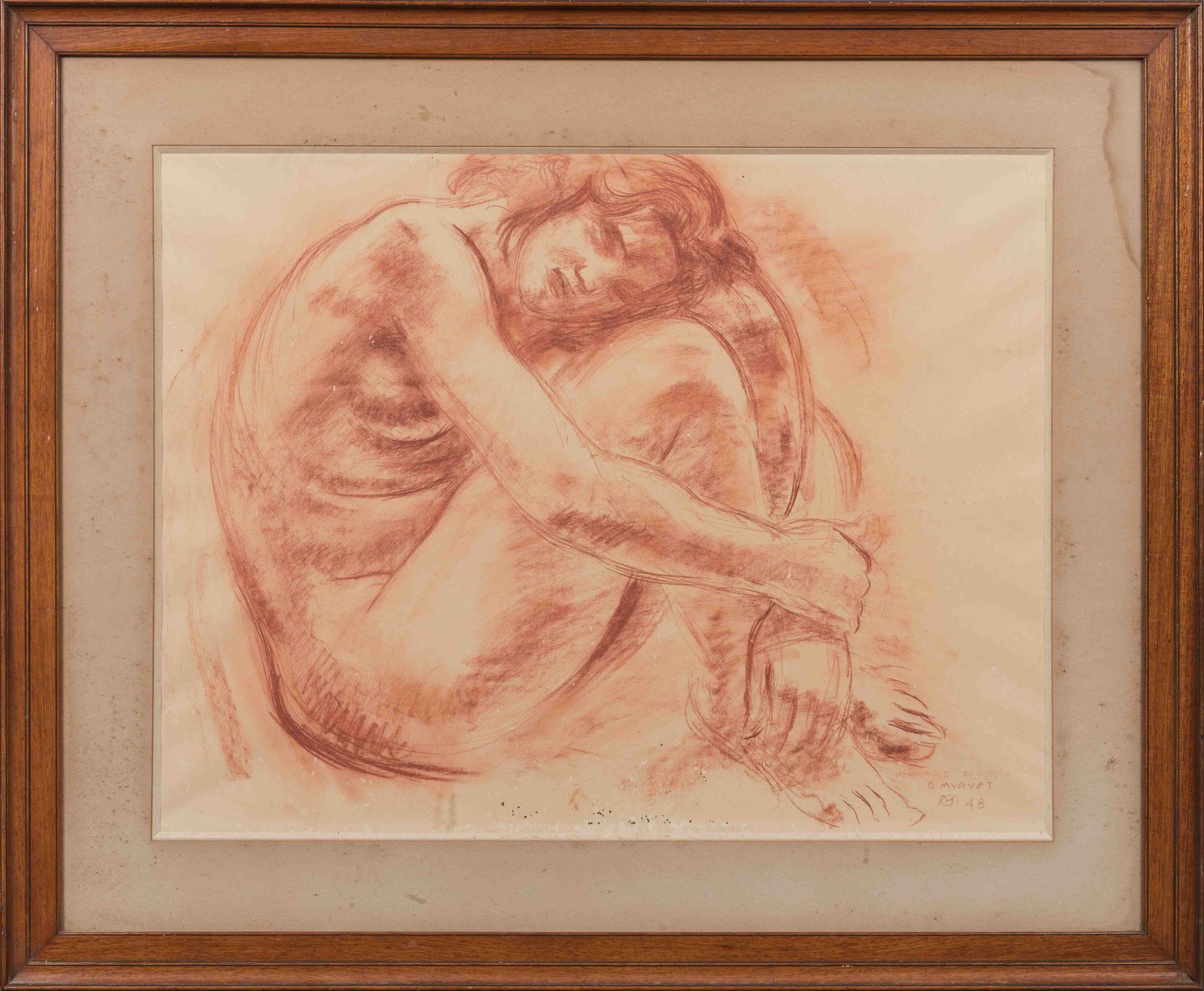 Null 乔治-穆格(Georges MUGUET) (1903-1988)

"来自邻居的敬意" - 女性裸体。

三毛在右下角有签名，有图案，有标题和日期4&hellip;