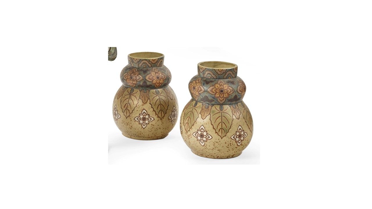 Null 
REVERNAY





	Pair of ceramic vases with spherical body and conical neck.&hellip;