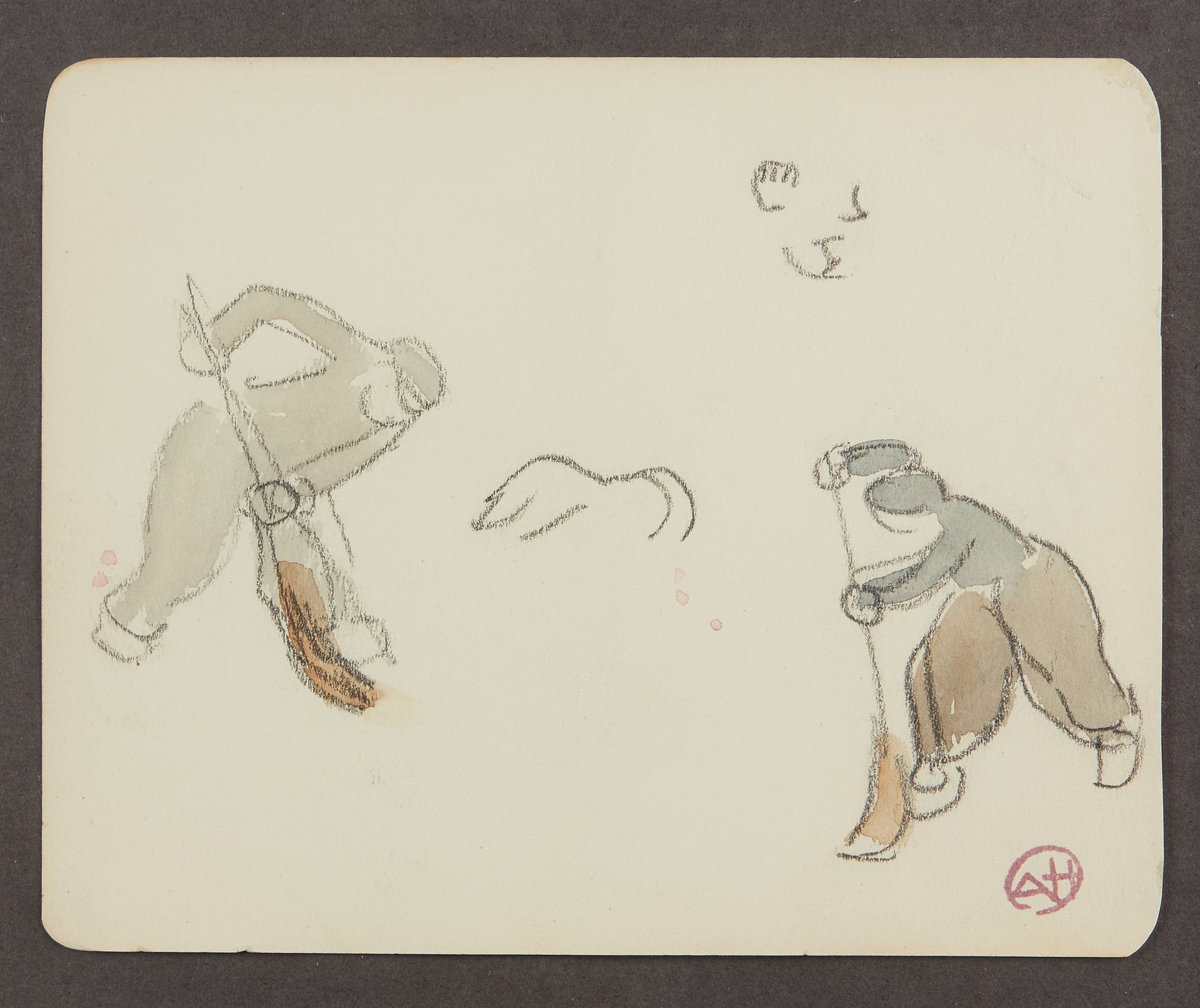 Null 奥古斯丁-哈尼科特 (1870-1957)


对农民的研究


纸上铅笔和水洗，右下角有图案


14 x 17 cm


纸张略微发黄