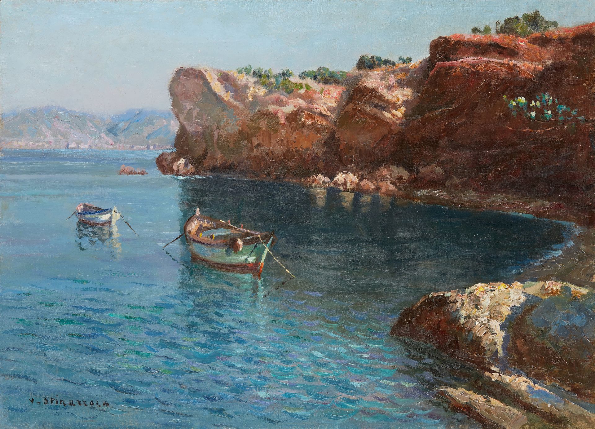 Null Vincent SPINAZZOLA


马赛的Calanque


布面油画，左下角有签名


42 x 51 厘米


修缮