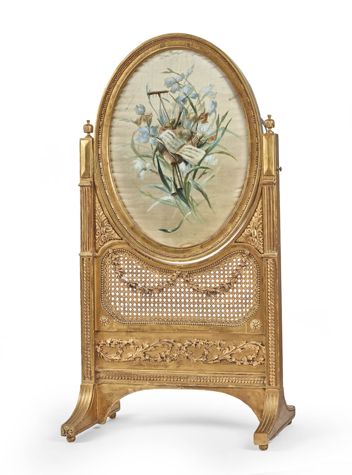 Null Mantel screen in molded wood and gilded stucco decorated with friezes of pe&hellip;