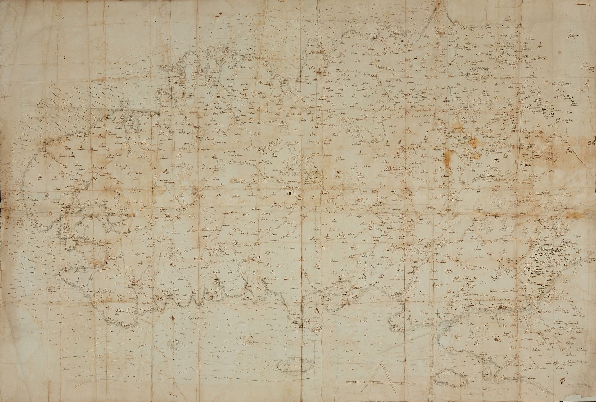 Null MAPPA MANUSCRITE / FOUGEU, Jacques. (Tutta la Bretagna). Ca. 1590-1600. In &hellip;