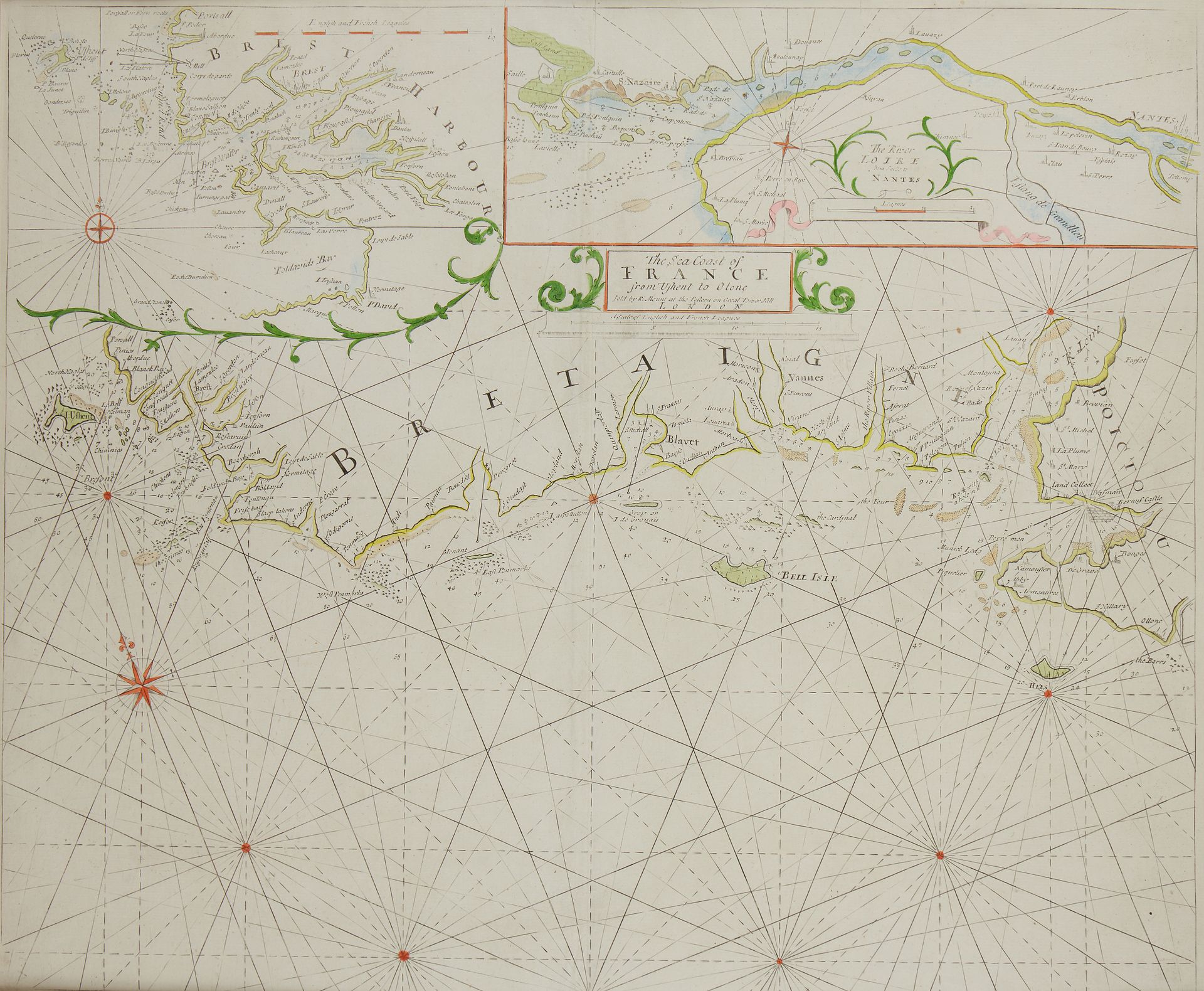 Null MONTE, R. La costa marina della Francia da Ushent a Olone. Londra, 1701. Co&hellip;