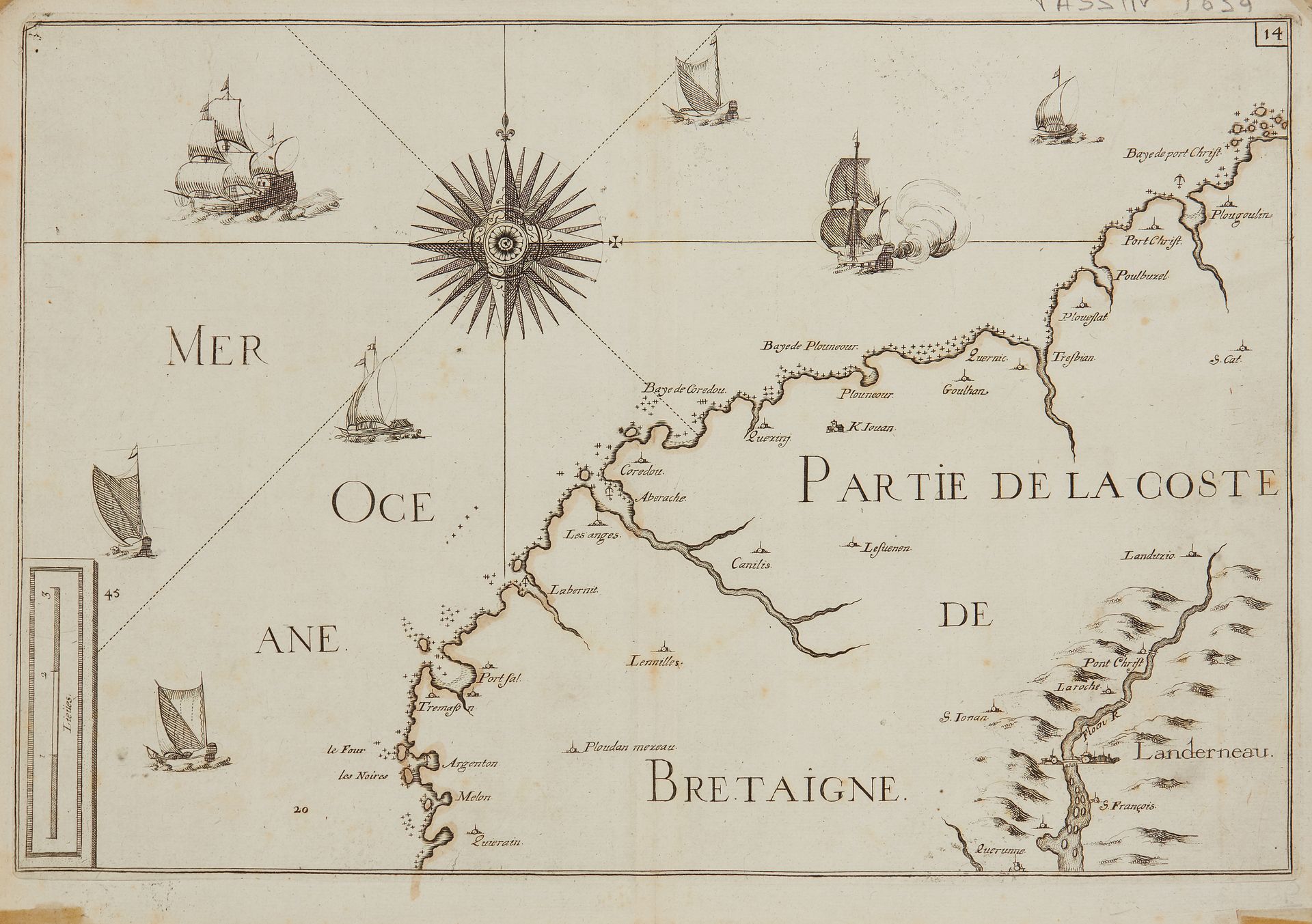 Null TASSIN, Christophe. (Partie de la coste de Bretagne). Paris, 1634. Noir et &hellip;