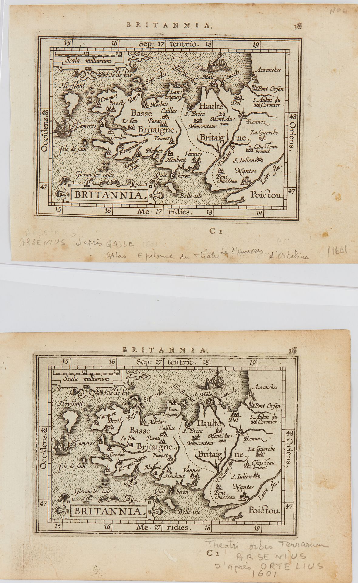 Null ORTELIUS, A. / COIGNET. M. / ARSENIUS. Britannia. Antwerpen, 1601. Schwarz &hellip;