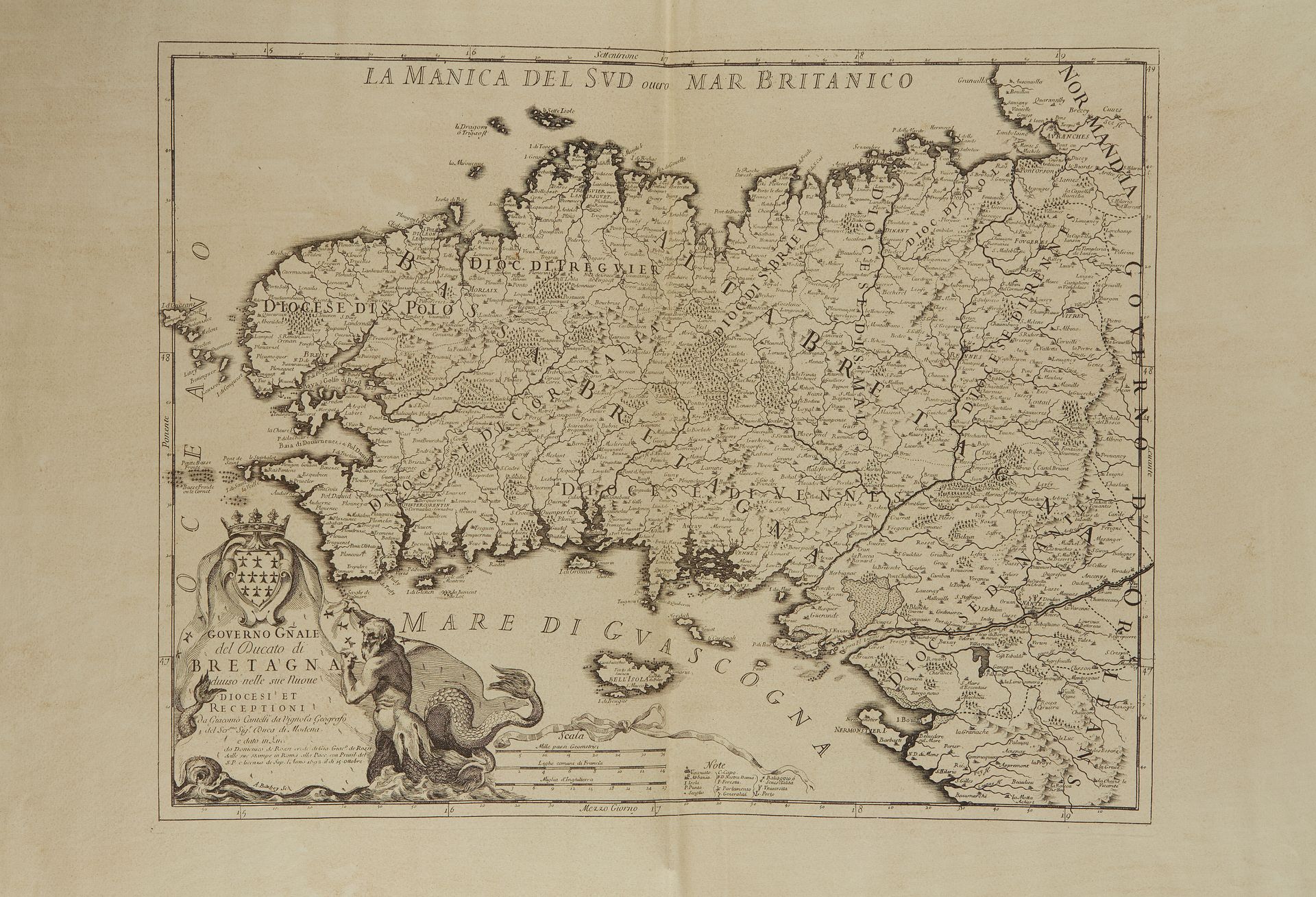 Null CANTELLI DA VIGNOLA, G. Governo Gnale del Ducato di Bretagna. Rom, 1692. Sc&hellip;