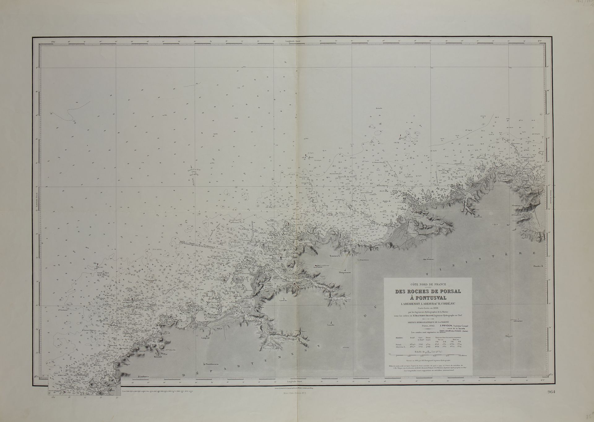 Null 
BEAUTEMPS-BEAUPRÉ , C. F. Ensemble de cartes marines des côtes bretonnes (&hellip;