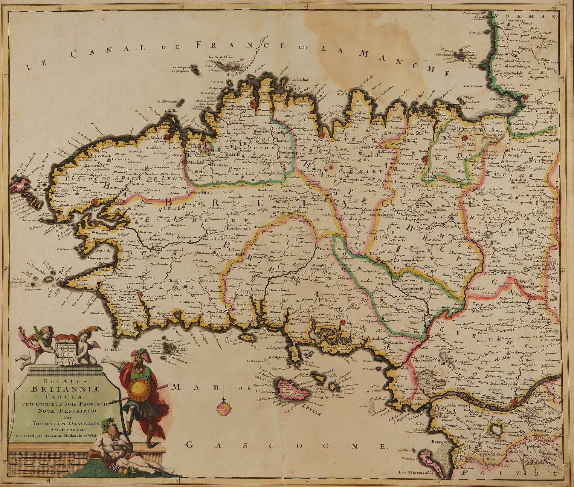 Null DANCKERTS, T. Ducatus Britanniae Tabula. Amsterdam, ca. 1700. Schöne Period&hellip;