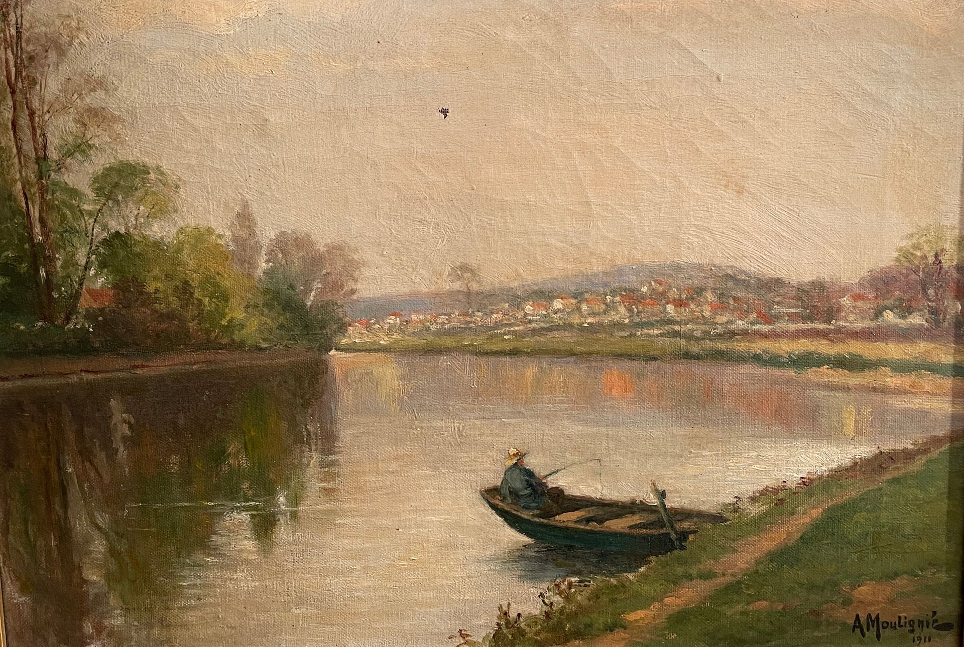 Null A.慕利尼耶

塞纳河的边缘

布面油画，右下方有签名，日期为1911年。

32 x 46 厘米