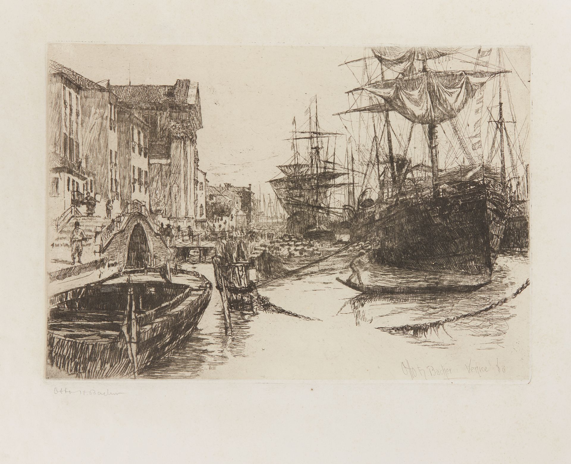 Null OTTO BACHER 

Venice

Etching signed and dated 1880 lower right.

The sheet&hellip;