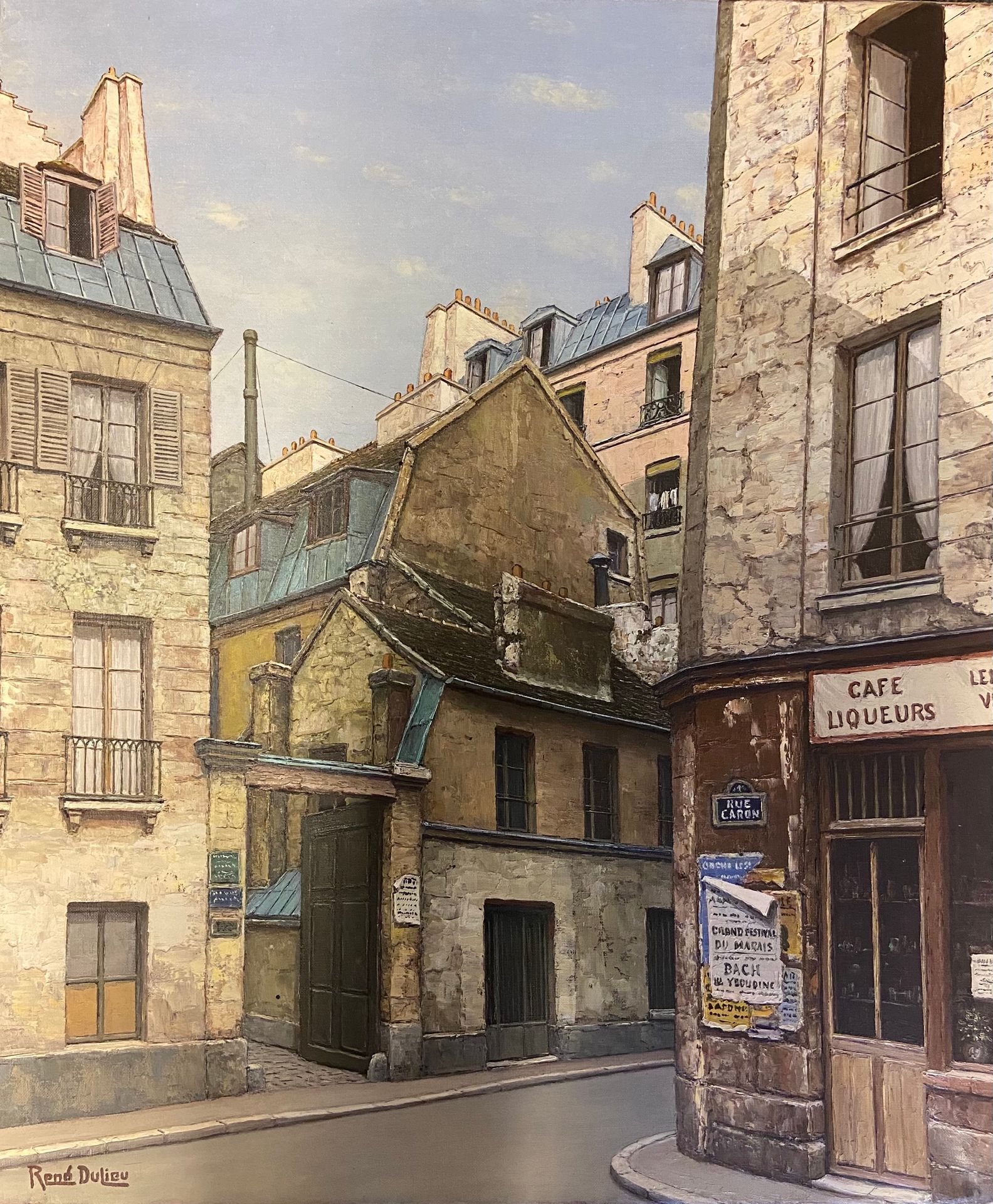 Null René DULIEU (1903-1992) 

Rue Caron in Paris 

Oil on canvas signed lower l&hellip;