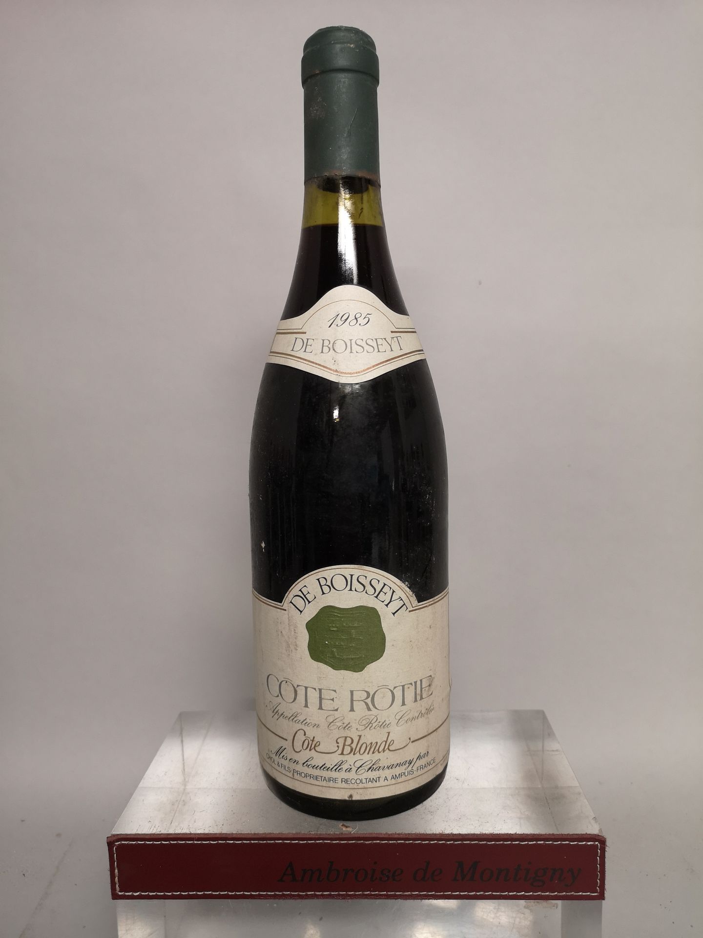 Null 1 bouteille CÔTE RÔTIE "Cote Blonde" - De BOISSEYT 1985 

Etiquette légèrem&hellip;